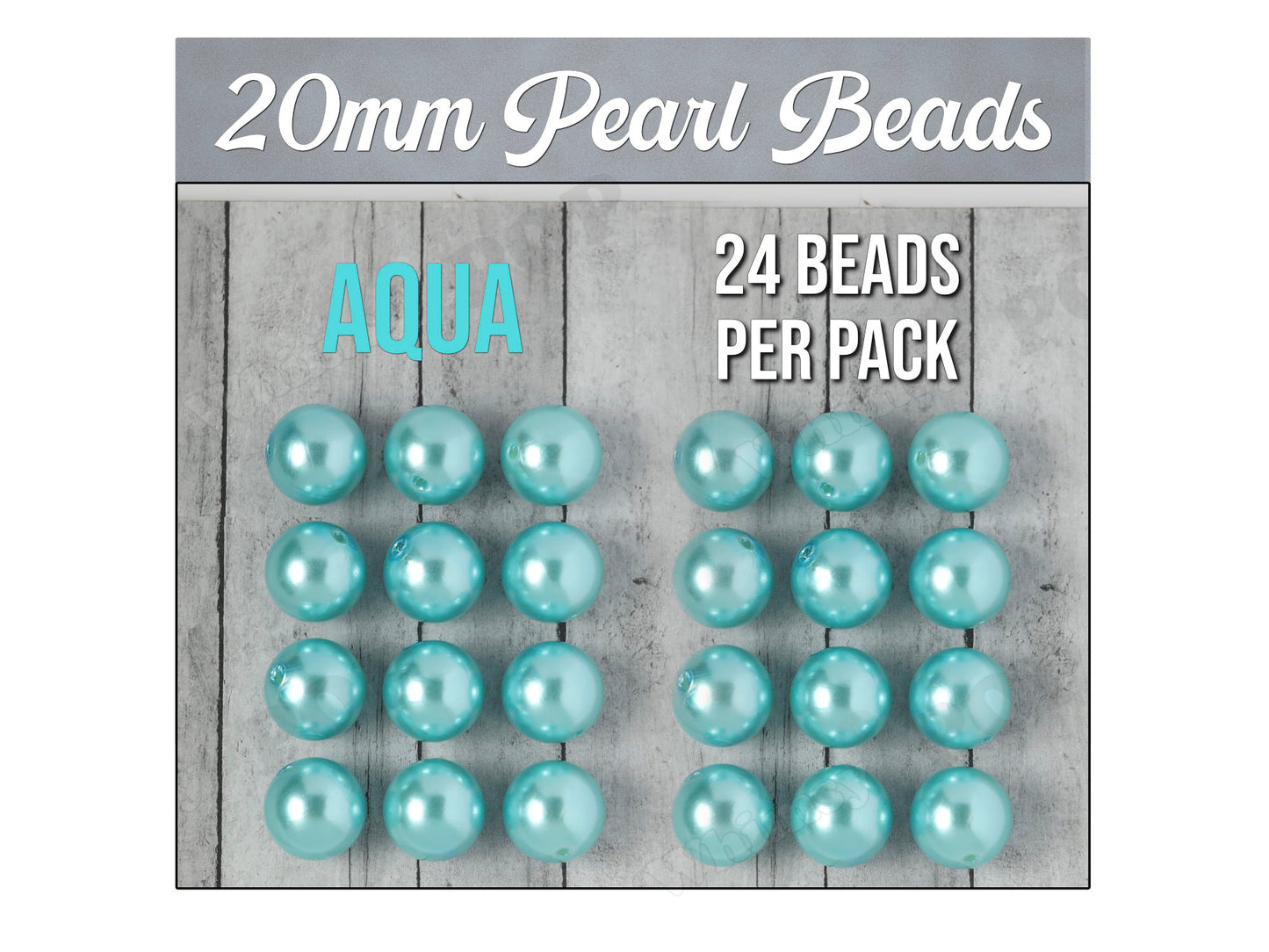24 Pack of Aqua Pearl Metallic Beads