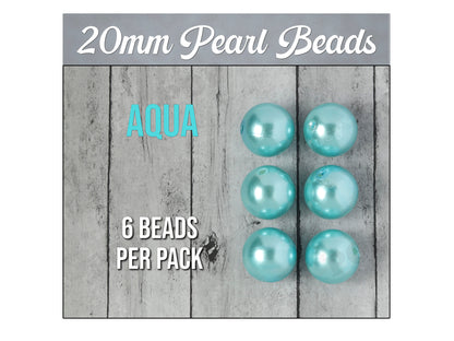 6 Pack of Aqua Pearl Metallic Beads
