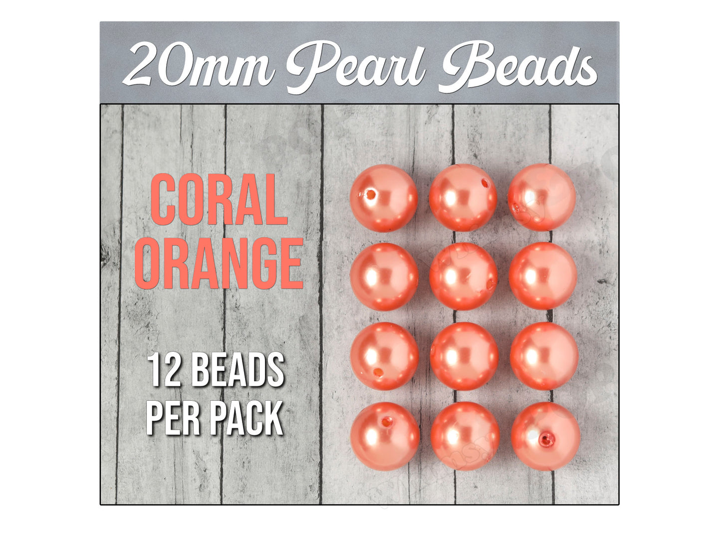 12 Pack of Orange Pearl Metallic Beads
