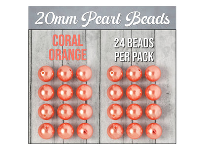 24 Pack of Orange Pearl Metallic Beads