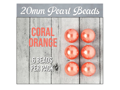 6 Pack of Orange Pearl Metallic Beads