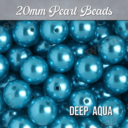 Deep Aqua Pearl Metallic Beads