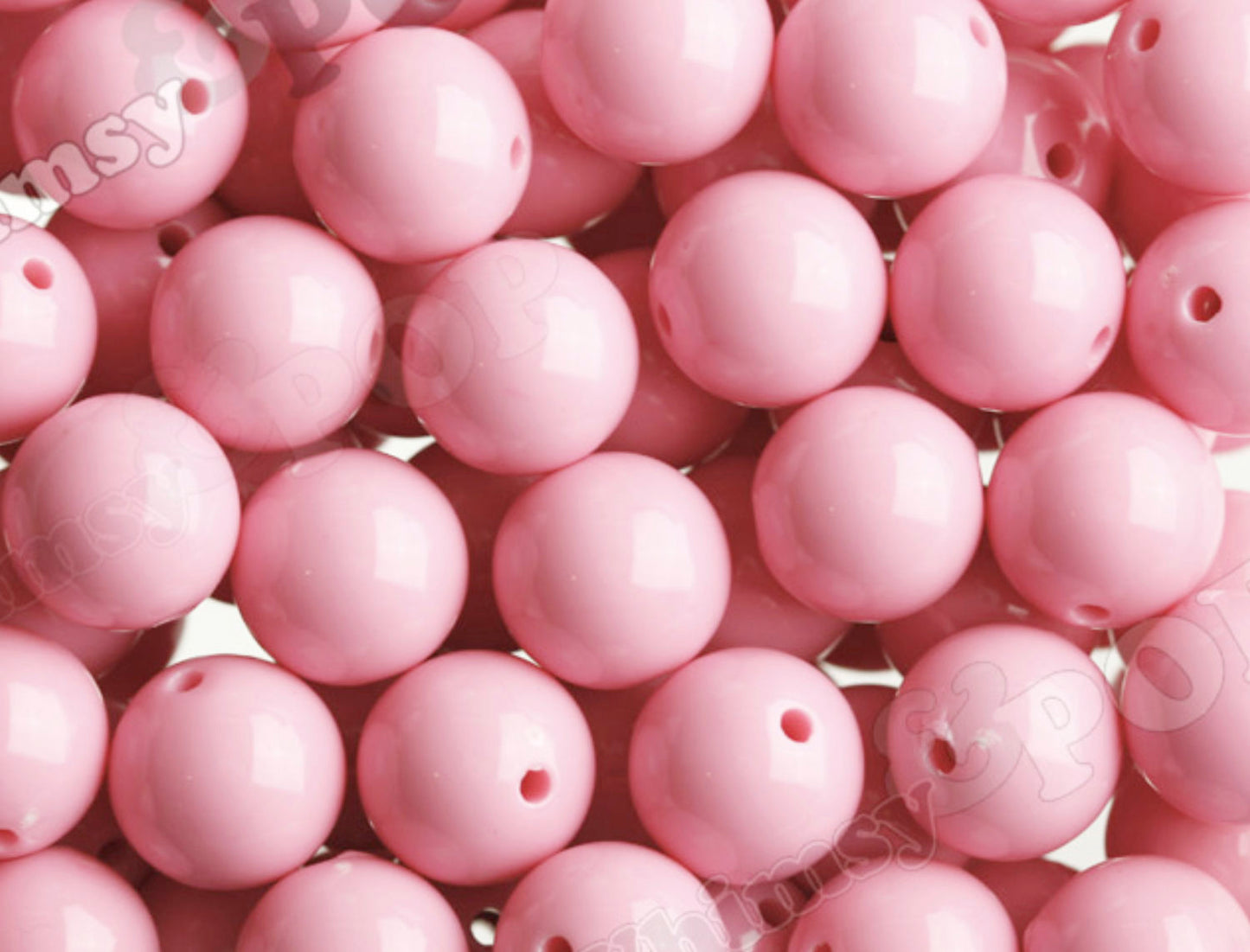 Pink 20mm Solid Bubblegum Beads for DIY Jewelry by WhimsyandPOP