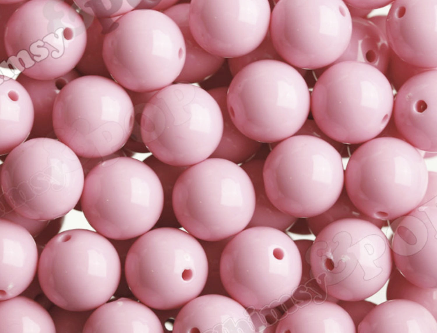 Pink 20mm Solid Bubblegum Beads for DIY Jewelry by WhimsyandPOP