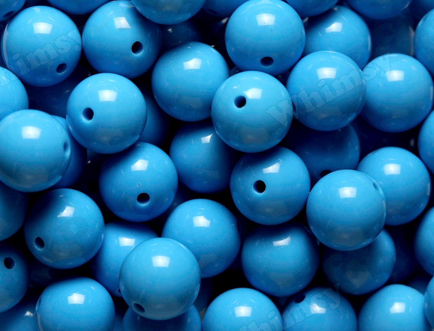Blue 20mm Solid Bubblegum Beads for DIY Jewelry by WhimsyandPOP