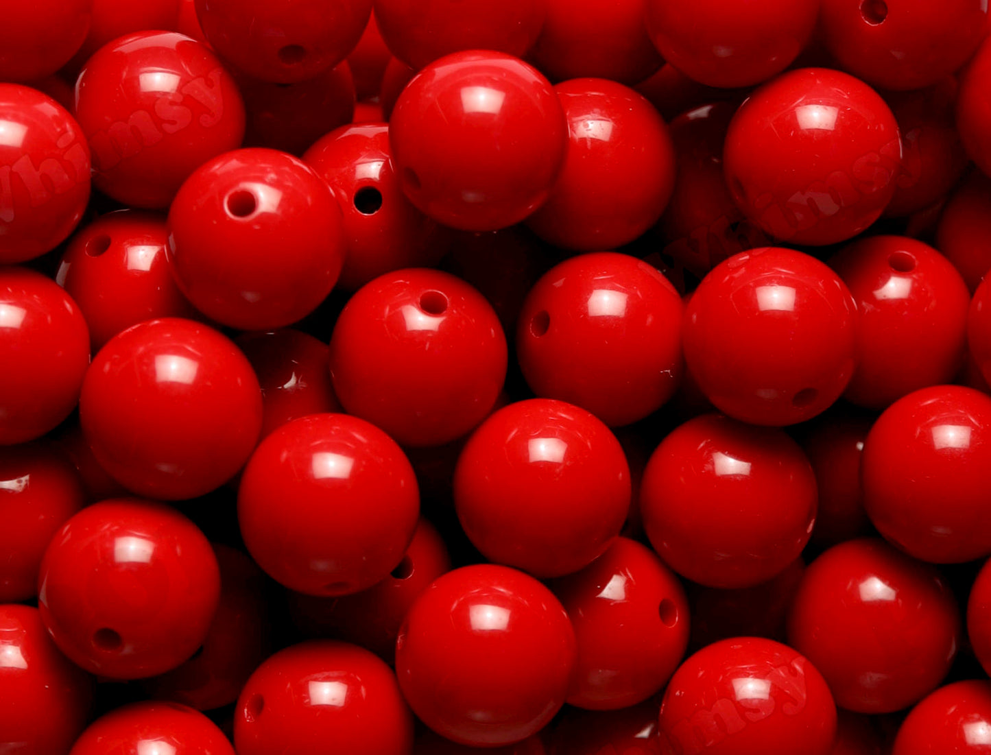 Red 20mm Solid Bubblegum Beads for DIY Jewelry by WhimsyandPOP