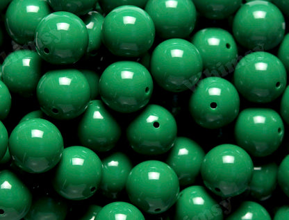 Green 20mm Solid Bubblegum Beads for DIY Jewelry by WhimsyandPOP