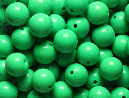 Grass Green 20mm Solid Bubblegum Beads for DIY Jewelry by WhimsyandPOP