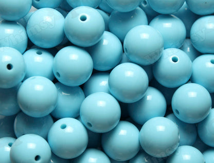 Light Blue 20mm Solid Bubblegum Beads for DIY Jewelry by WhimsyandPOP