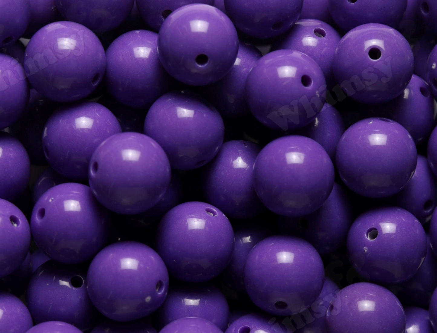 Purple 20mm Solid Bubblegum Beads for DIY Jewelry by WhimsyandPOP