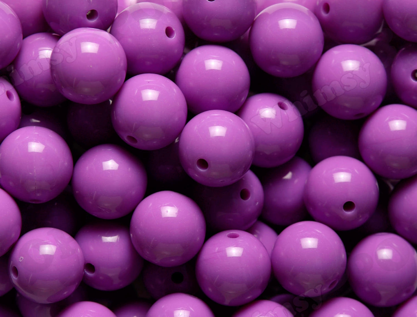Lilac Purple 20mm Solid Bubblegum Beads for DIY Jewelry by WhimsyandPOP