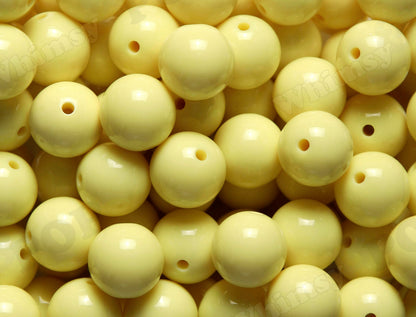Yellow 20mm Solid Bubblegum Beads for DIY Jewelry by WhimsyandPOP