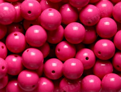Hot Pink 20mm Solid Bubblegum Beads for DIY Jewelry by WhimsyandPOP