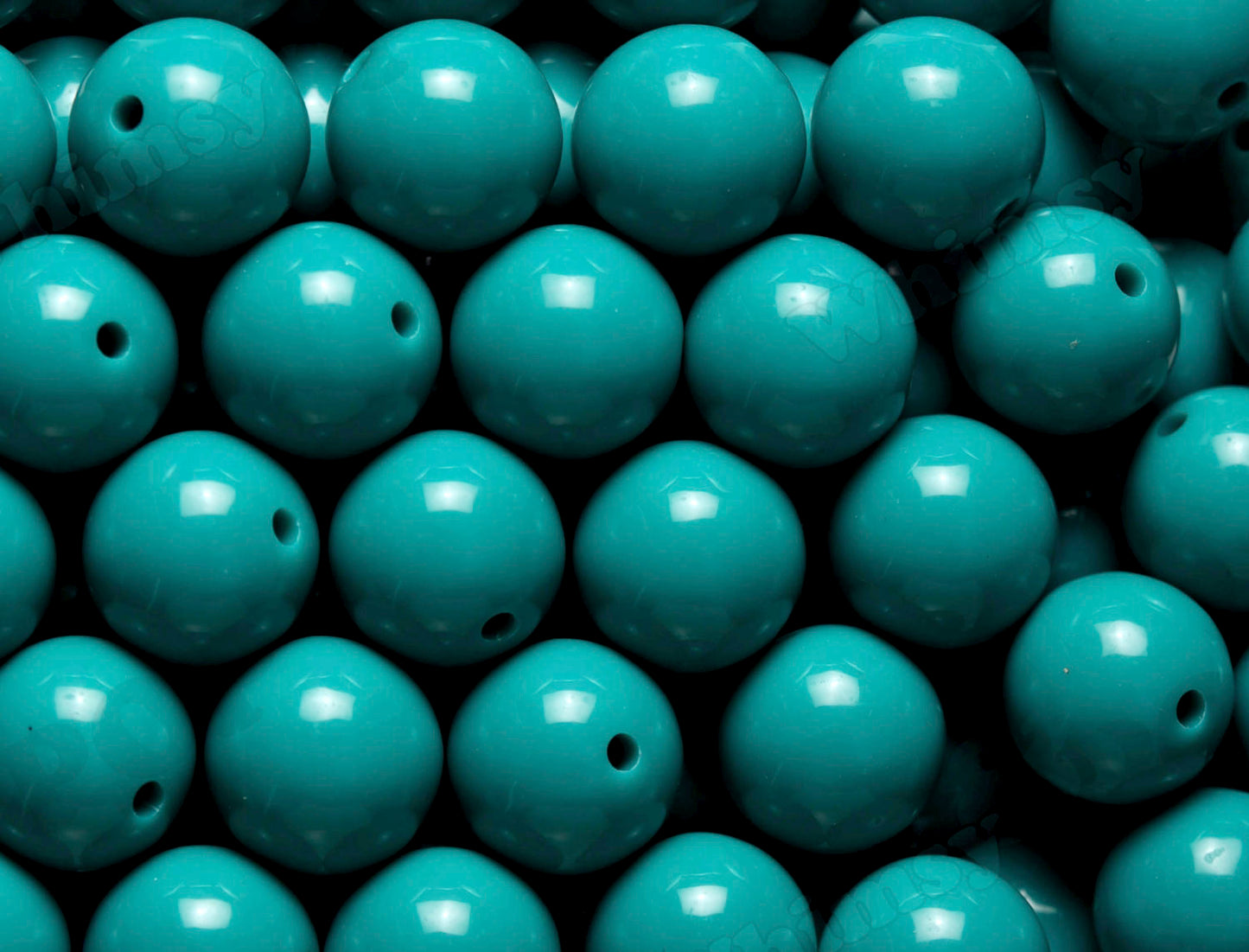Teal 20mm Solid Bubblegum Beads for DIY Jewelry by WhimsyandPOP