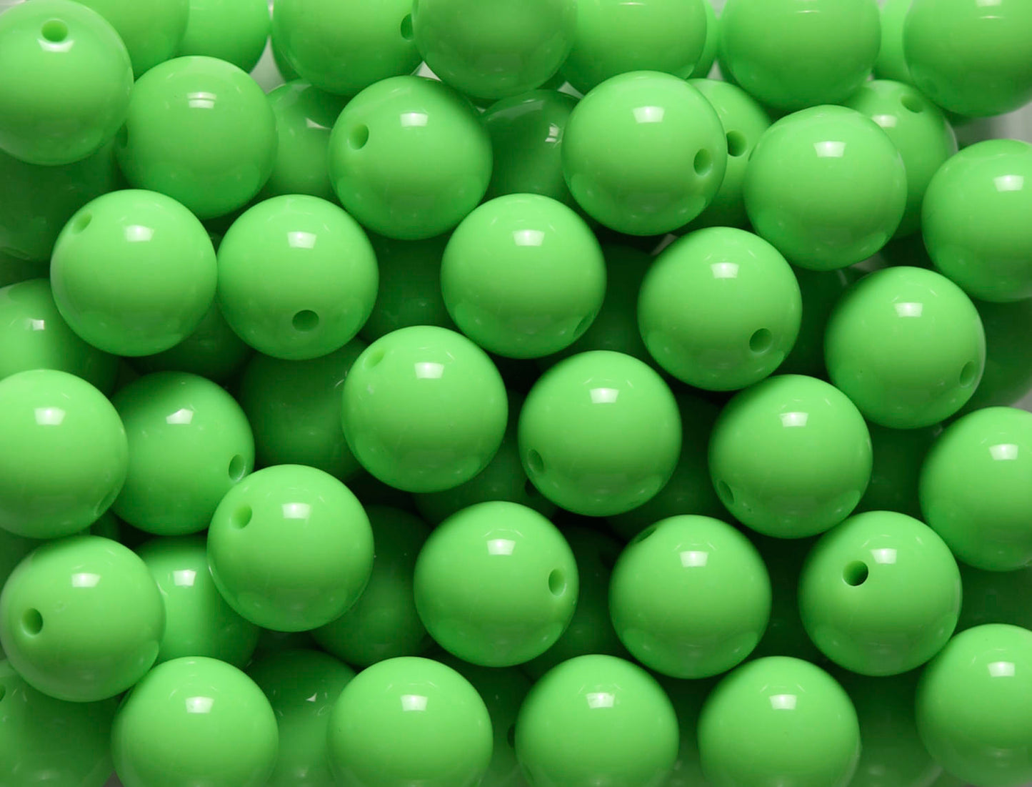 Lime Green 20mm Solid Bubblegum Beads for DIY Jewelry by WhimsyandPOP