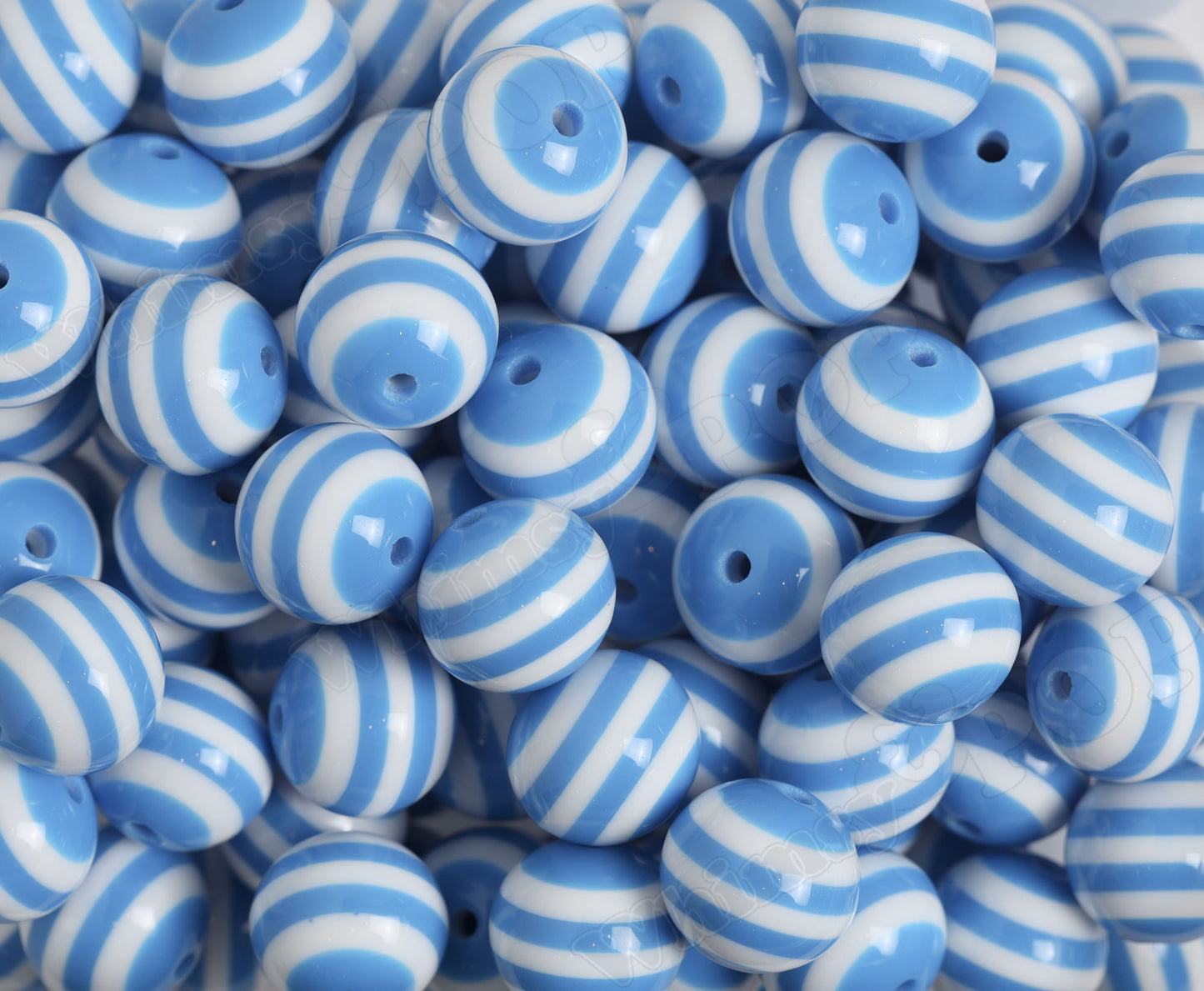 Blue 20mm Striped Gumball Beads for Chunky Jewelry by WhimsyandPOP