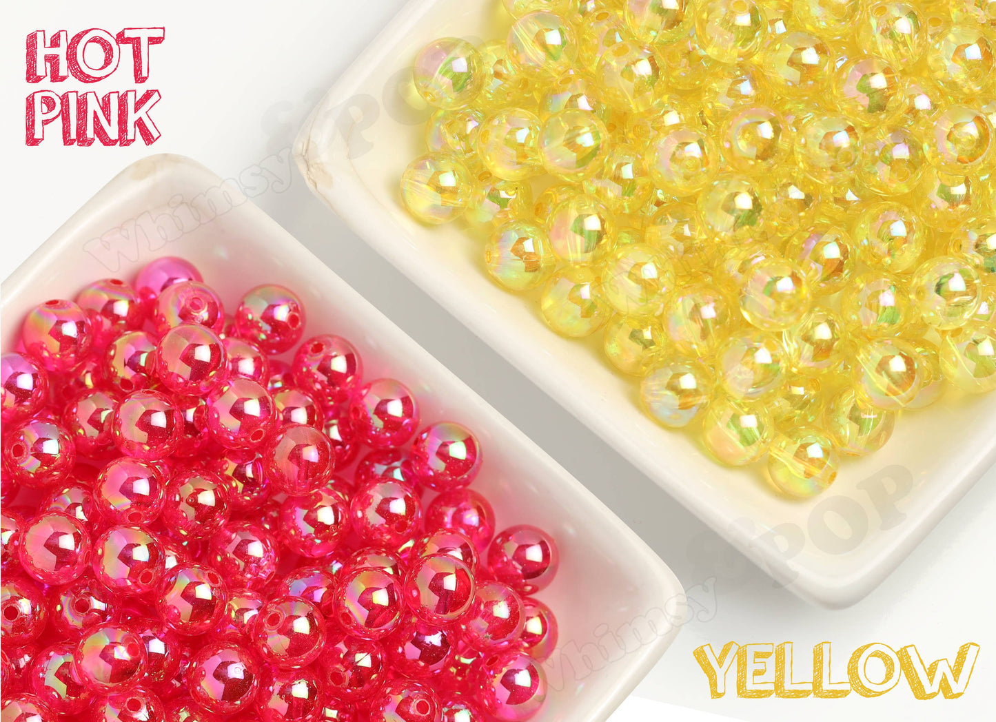 Yellow Round Transparent Beads for DIY Jewelry 