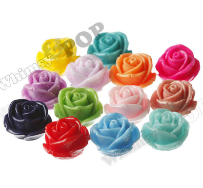 MIXED Color 19mm Rose Flower Cabochons - WhimsyandPOP