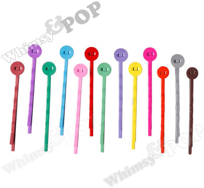 Colored Bobby Pins, Mixed Colors Bobby Pin Blanks, Painted Bobby Pins, Bobby Pins, Bobbie Pins, 50mm wide, 7-8mm Glue Pad Red Blue Pink