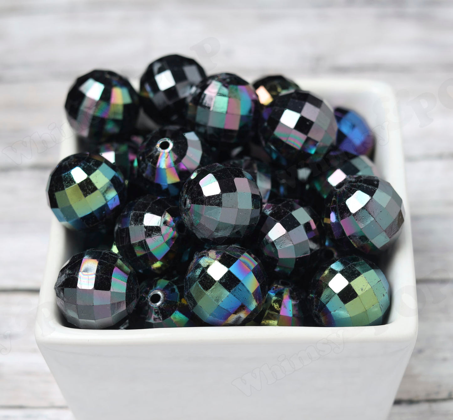 20mm Faceted AB Gumball Beads