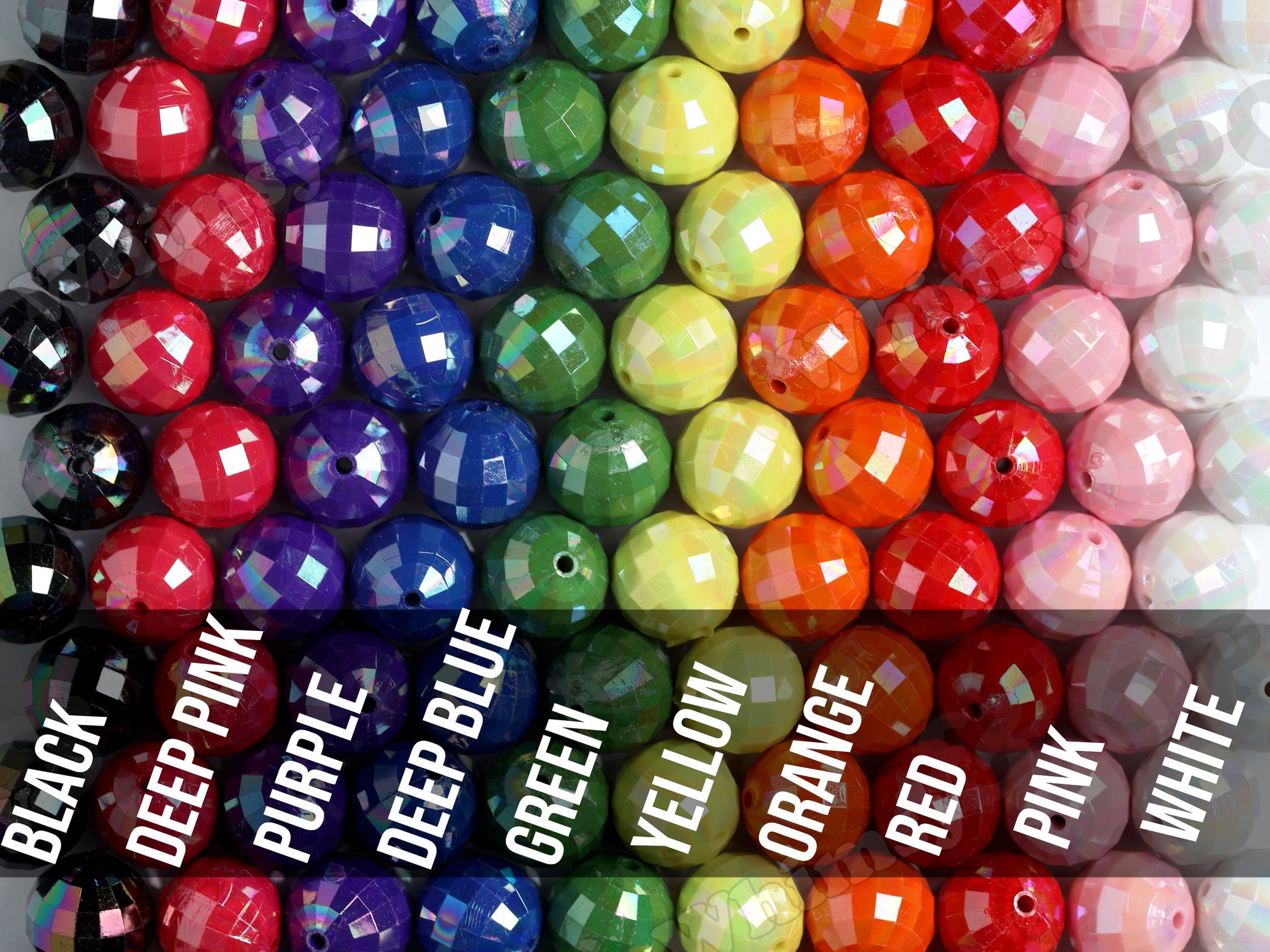 Many Colors of 20mm Faceted Gumball Beads - WhimsyandPOP