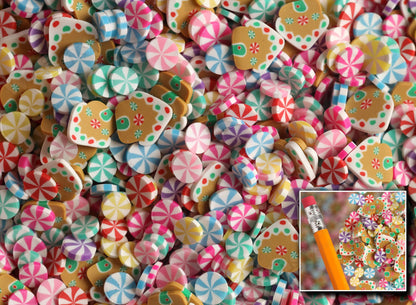 Christmas Candy Sprinkles Mix, Clay Slices, DIY Polymer Clay Charms, Slime Charms, Nail Art, Kawaii Slime Sprinkles, Nail Charms