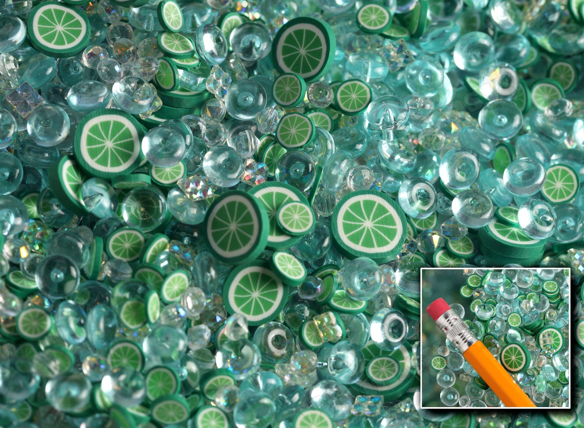 Green Polymer Clay Charms and kawaii charms
