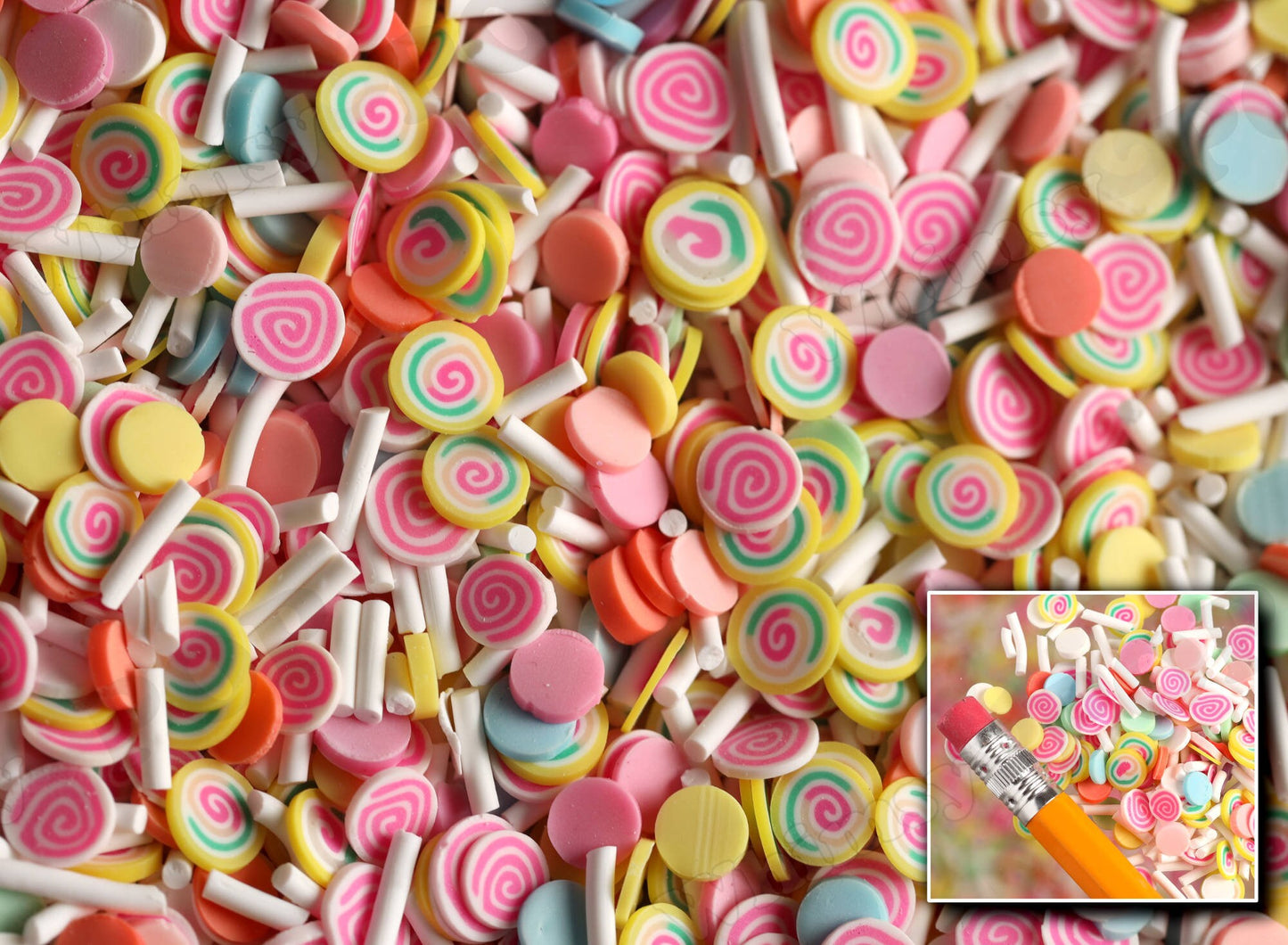 Funfetti Heart Decoden Mix, DIY Polymer Clay Charms, Slime Charms, Slime Accessories, Kawaii Charm Fake Sprinkles, Nail Charms Clay Sprinkle