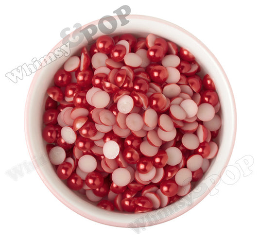 RED 10mm Flatback Pearl Cabochons - WhimsyandPOP