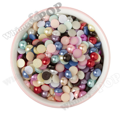 CHAMPAGNE 10mm Flatback Pearl Cabochons - WhimsyandPOP