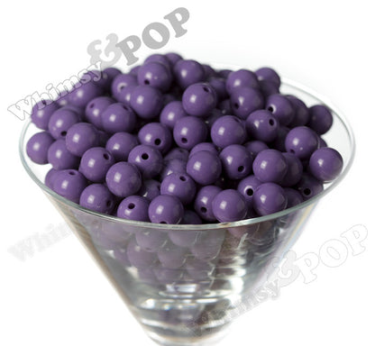 PURPLE 12mm Solid Gumball Beads - WhimsyandPOP