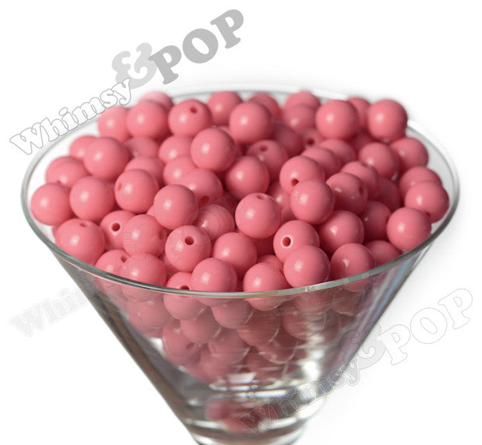 FLAMINGO PINK 12mm Solid Gumball Beads - WhimsyandPOP