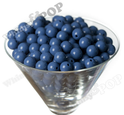 BLUE 12mm Solid Gumball Beads - WhimsyandPOP