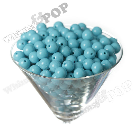 AQUA BLUE 12mm Solid Gumball Beads - WhimsyandPOP