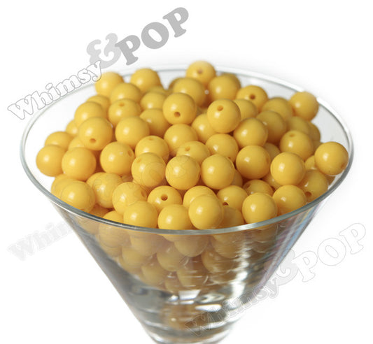 YELLOW 12mm Solid Gumball Beads - WhimsyandPOP