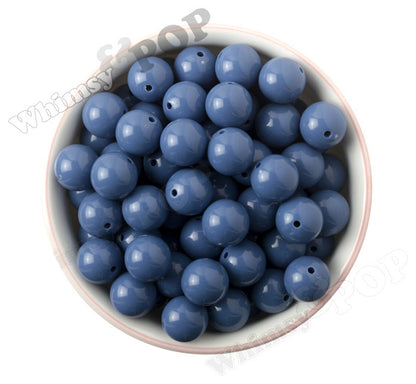 BLUE 16mm Solid Gumball Beads - WhimsyandPOP