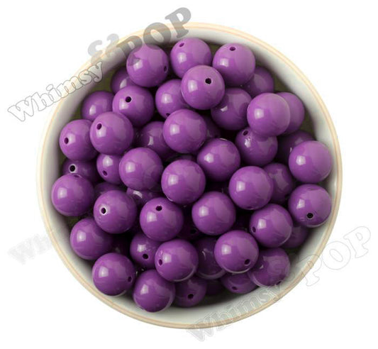PURPLE 16mm Solid Gumball Beads