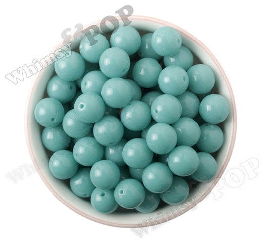 LIGHT TURQUOISE 16mm Solid Gumball Beads - WhimsyandPOP