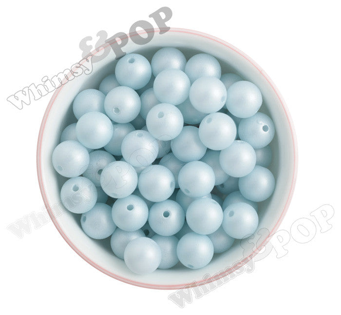 PASTEL BLUE 16mm Matte Pearl Gumball Beads - WhimsyandPOP