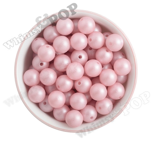 PINK 16mm Matte Pearl Gumball Beads - WhimsyandPOP