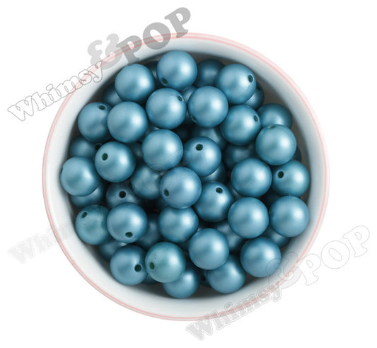 CERULEAN BLUE 16mm Matte Pearl Gumball Beads - WhimsyandPOP