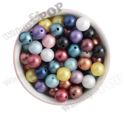 AQUA BLUE 16mm Matte Pearl Gumball Beads - WhimsyandPOP