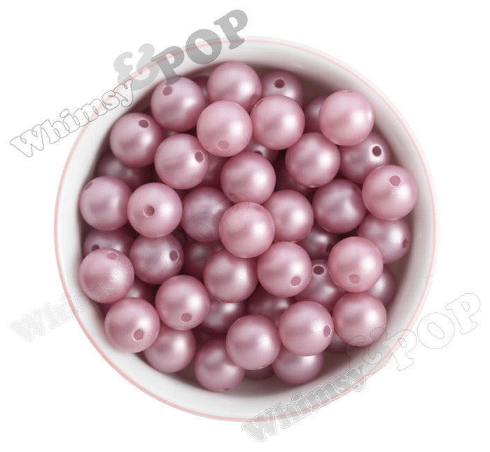 ROSE PINK 16mm Matte Pearl Gumball Beads - WhimsyandPOP