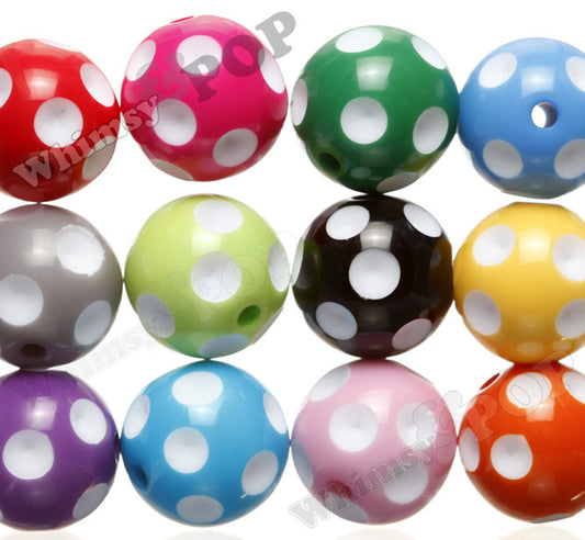 MIXED Color 20mm Polka Dot Gumball Beads - WhimsyandPOP