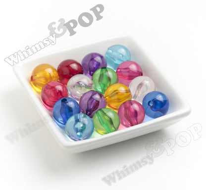 MIXED Color 20mm Transparent Gumball Beads - WhimsyandPOP
