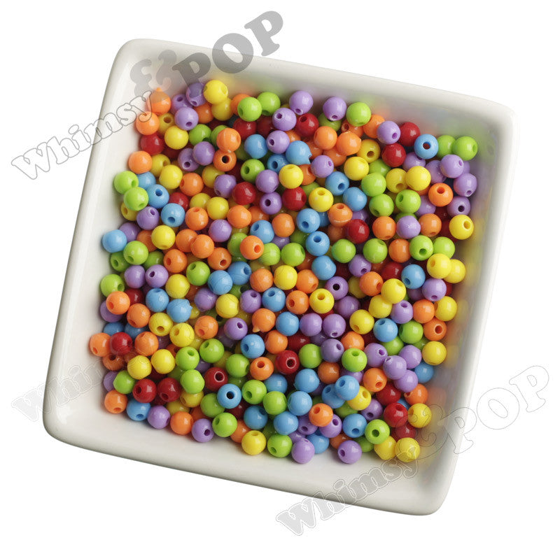 ORANGE 6mm Solid Gumball Beads - WhimsyandPOP