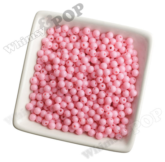 PINK 6mm Solid Gumball Beads - WhimsyandPOP