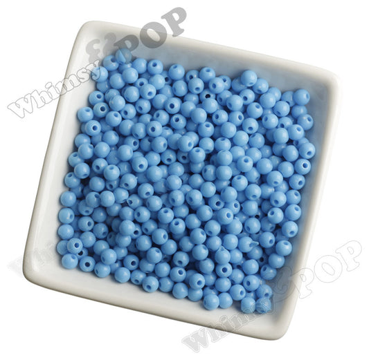 LIGHT BLUE 6mm Solid Gumball Beads - WhimsyandPOP