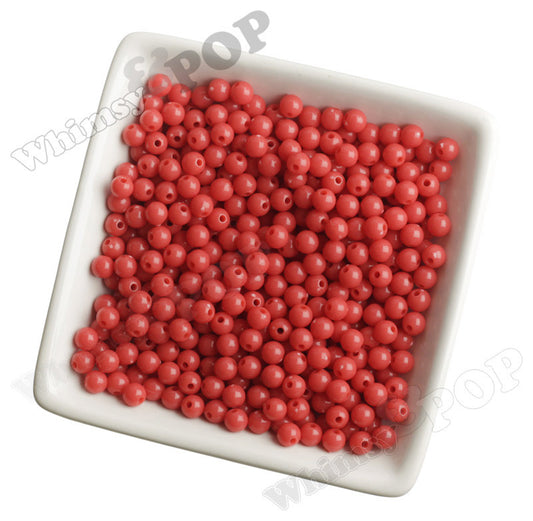 RED 6mm Solid Gumball Beads - WhimsyandPOP