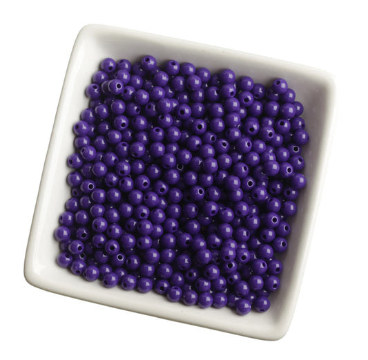 PURPLE 6mm Solid Gumball Beads - WhimsyandPOP